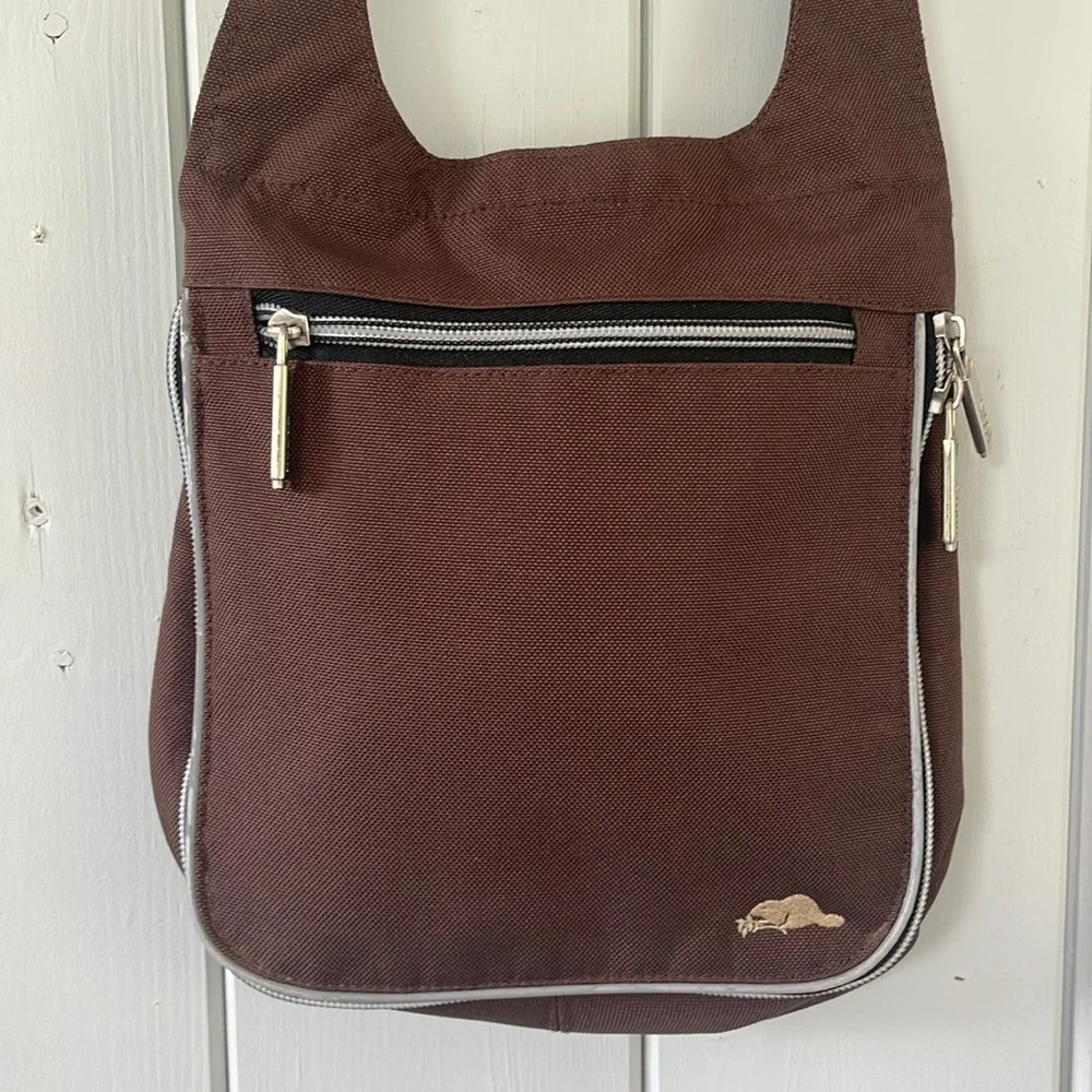 Roots Crossbody Bag Shoulder Bag Brown Beaver Canvas - Picture 1 of 12